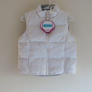 GAP KIDS  White Puffer Vest,  Down Fill,  XL (sz 12), NWT